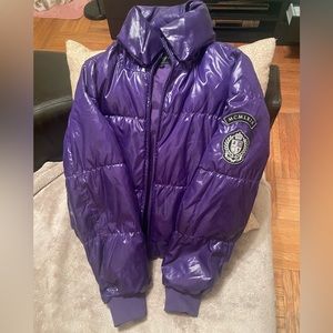 Purple bomber jacket coat